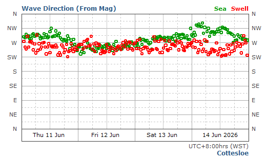 Cottesloe Swell Direction and Period Report